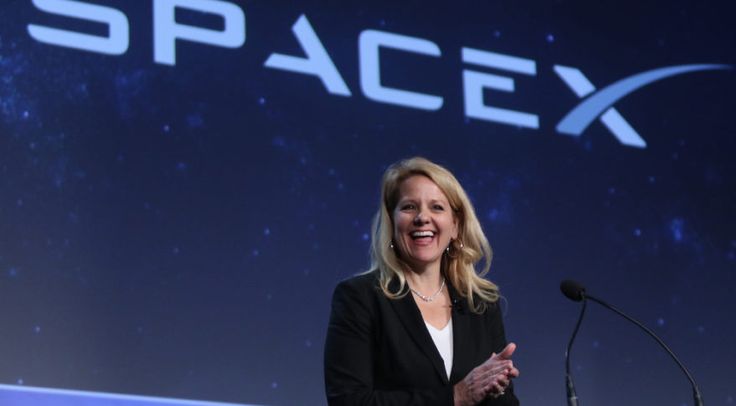 Gwynne Shotwell announcing SpaceX updates during a press event or conference