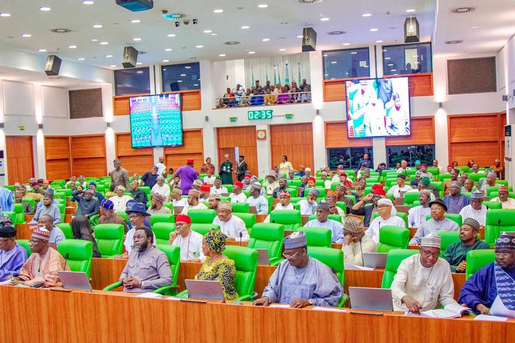 Nigerian government officials in a formal meeting at Abuja