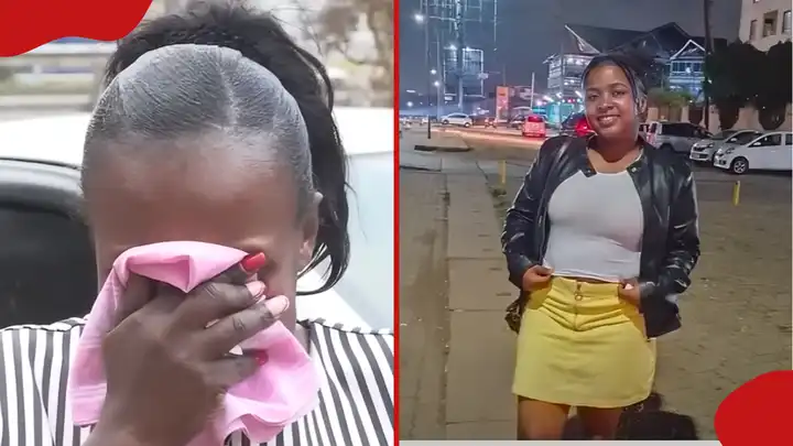 A grieving Nairobi mother embraces a photo of her late daughter Rose Muthoni, both captured smiling in happier times.