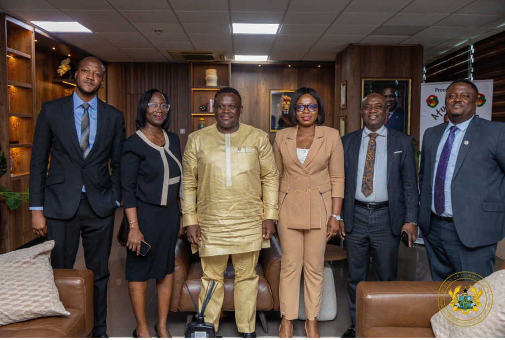 Group of Ghanaian policymakers and tech advocates posing together while announcing plans to enable direct payments to TikTok content creators in Ghana.