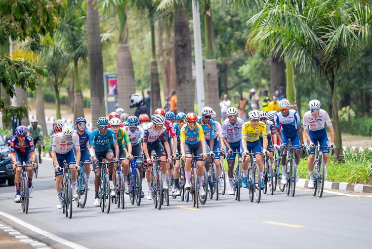 Cyclists competing in the UCI Road World Championships in Kigali, Rwanda.