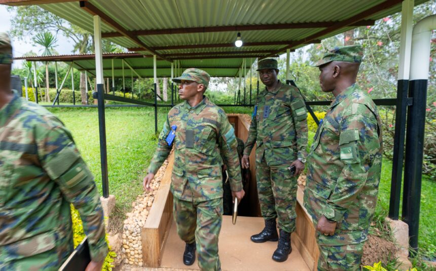 RDF military leadership students visiting the Liberation Museum at Mulindi, Rwanda.