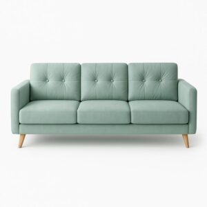 Modern Sage Green Tufted 3-Seater Sofa