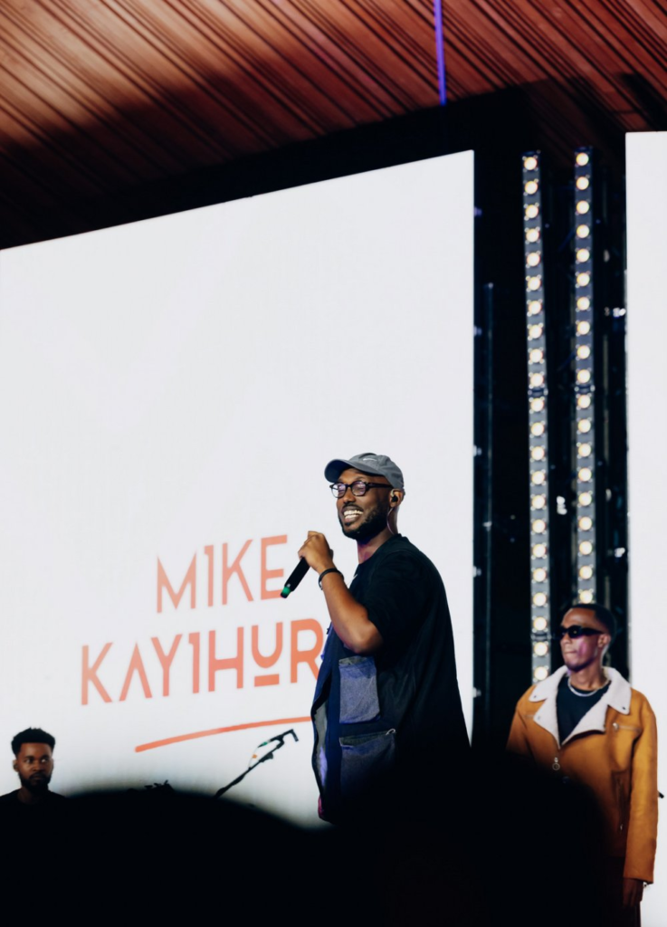 Mike Kayihura perfoming in Zaria Court of KIgali