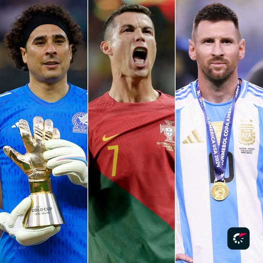 Guillermo Ochoa, Lionel Messi and Christiano Ronaldo